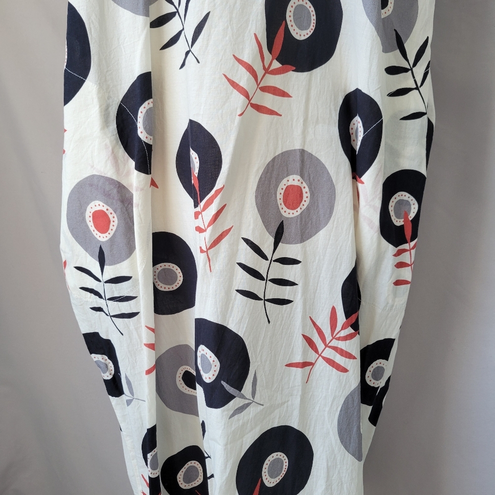 Gudrun Sjoden Julie Cotton Voile Floral V Neck Dress L - Picture 6 of 15